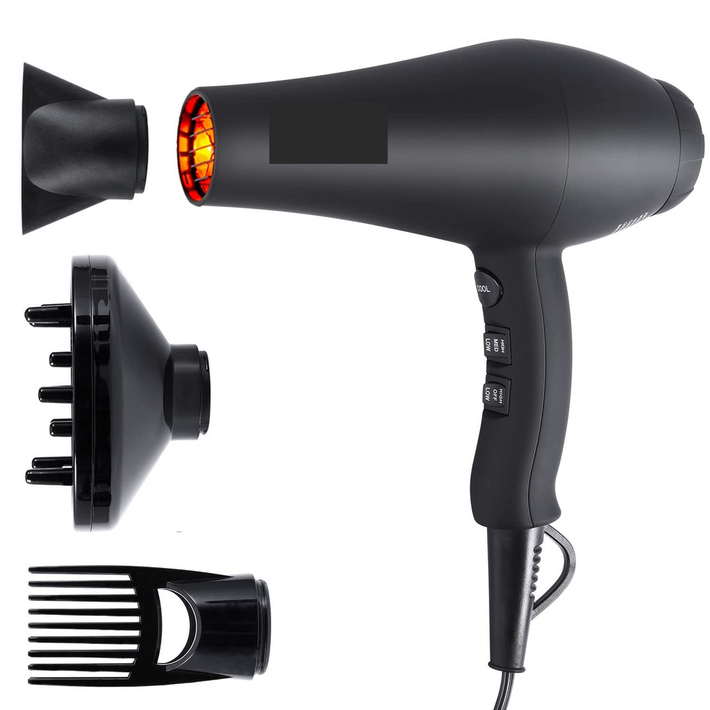 𝐈𝐧𝐟𝐫𝐚𝐫𝐞𝐝 𝐇𝐚𝐢𝐫 𝐃𝐫𝐲𝐞𝐫, Professional Salon Negative Ionic Blow Dryers for Fast Drying, Pro Ion Quiet Hairdryer with Diffuser & Concentrator & Comb