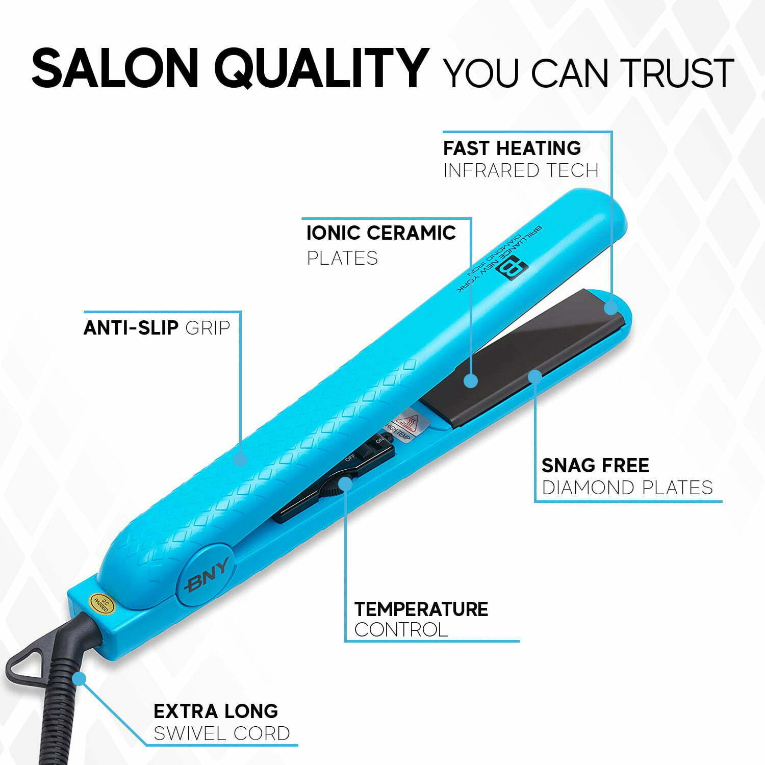 Original Ceramic iron Hair Straightener Curler 2 in 1 450 1.25 Inch