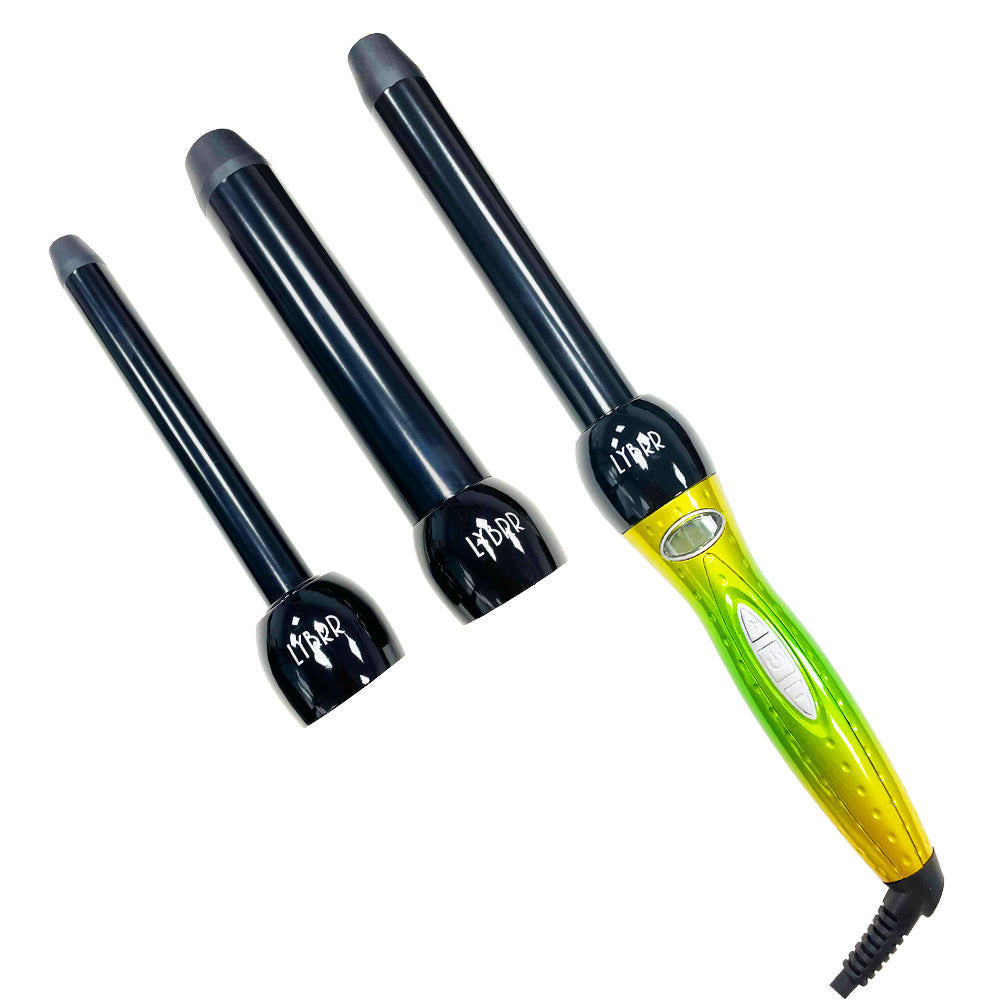 3 in 1 Curling Iron Set Tourmaline Ceramic Curling Iron with interchangable Barrels, All Hair Types