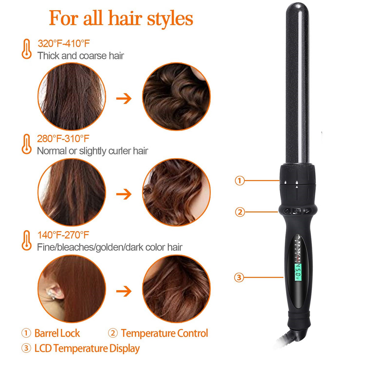 7 in 1 Curling iron set with interchangable barrles | Ceramic