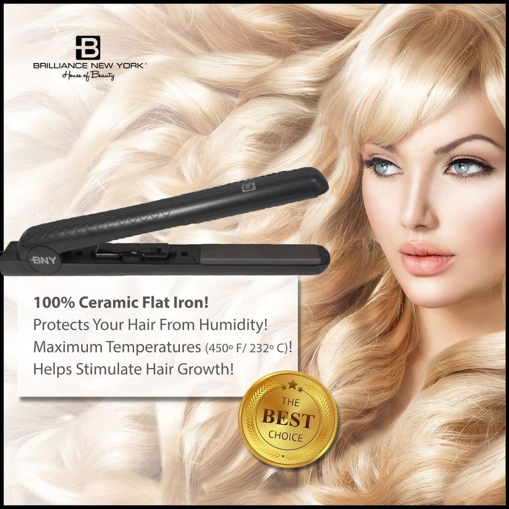 Ceramic flat iron|Hair Straightener Curler 2 in 1|450° 1.25 Inch - Brilliance New York Online