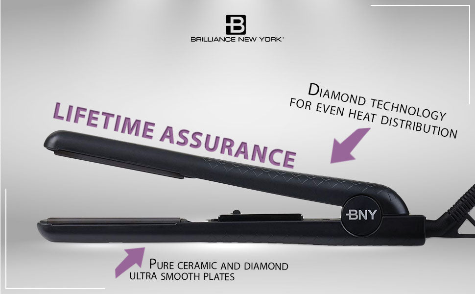 Bundle- 1.25" ceramic flat iron + 3 Salon Ceramic Ionic Blow Dryer Round Brush Set - Brilliance New York Online