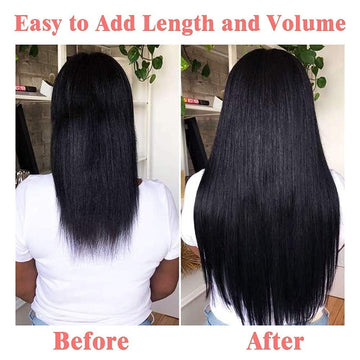 Straight Clip in Hair Extensions for Black Women Brazilian  display picture 1