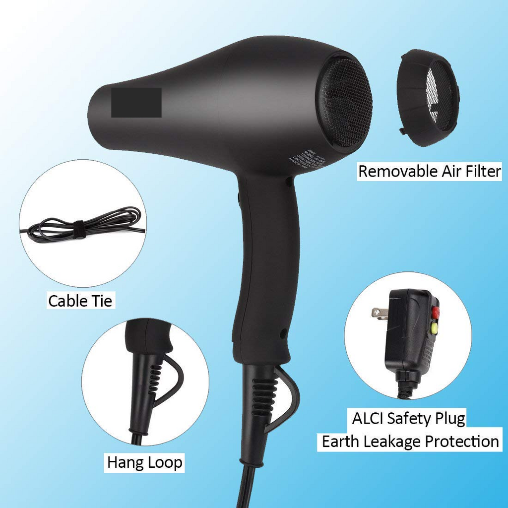 𝐈𝐧𝐟𝐫𝐚𝐫𝐞𝐝 𝐇𝐚𝐢𝐫 𝐃𝐫𝐲𝐞𝐫, Professional Salon Negative Ionic Blow Dryers for Fast Drying, Pro Ion Quiet Hairdryer with Diffuser & Concentrator & Comb