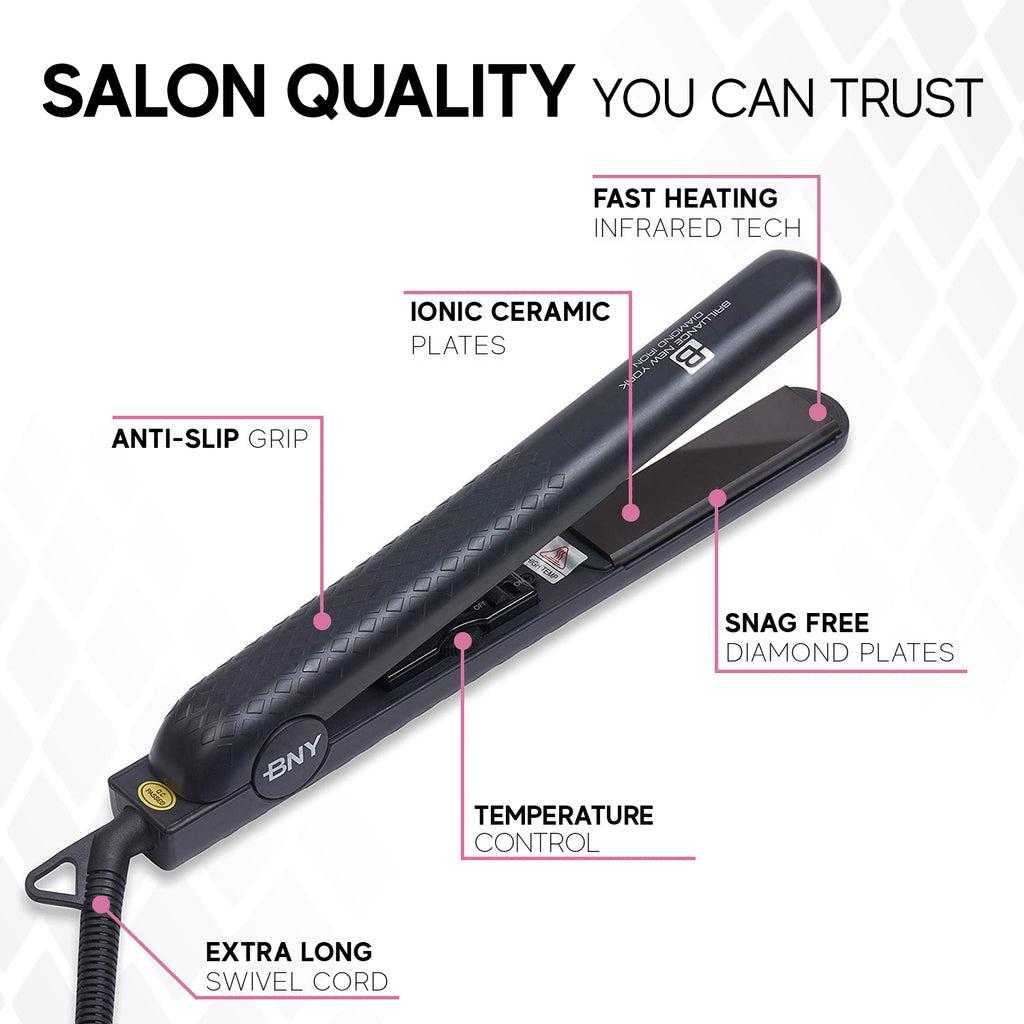 Duo Set | 1.25" Ceramic Flat Iron + Hair detangling Brush Set - Brilliance New York Online