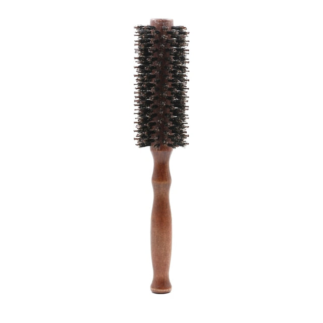 3 Sizes anti Static Wood Boar Bristle Hair round Brush Hairdresser Styling Tools Teasing Brush for Hair Curly Comb Hair Brush