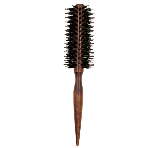 3 Sizes anti Static Wood Boar Bristle Hair round Brush Hairdresser Styling Tools Teasing Brush for Hair Curly Comb Hair Brush