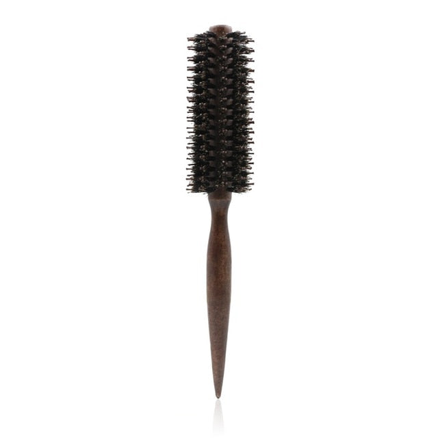 3 Sizes anti Static Wood Boar Bristle Hair round Brush Hairdresser Styling Tools Teasing Brush for Hair Curly Comb Hair Brush