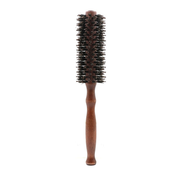 3 Sizes anti Static Wood Boar Bristle Hair round Brush Hairdresser Styling Tools Teasing Brush for Hair Curly Comb Hair Brush