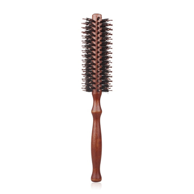 3 Sizes anti Static Wood Boar Bristle Hair round Brush Hairdresser Styling Tools Teasing Brush for Hair Curly Comb Hair Brush
