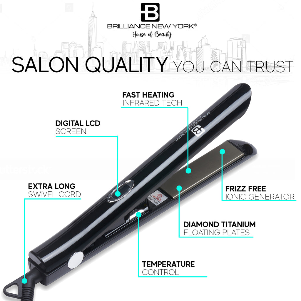 Titanium flat iron Inch 450° Best hair Straightener&Curler 2in1