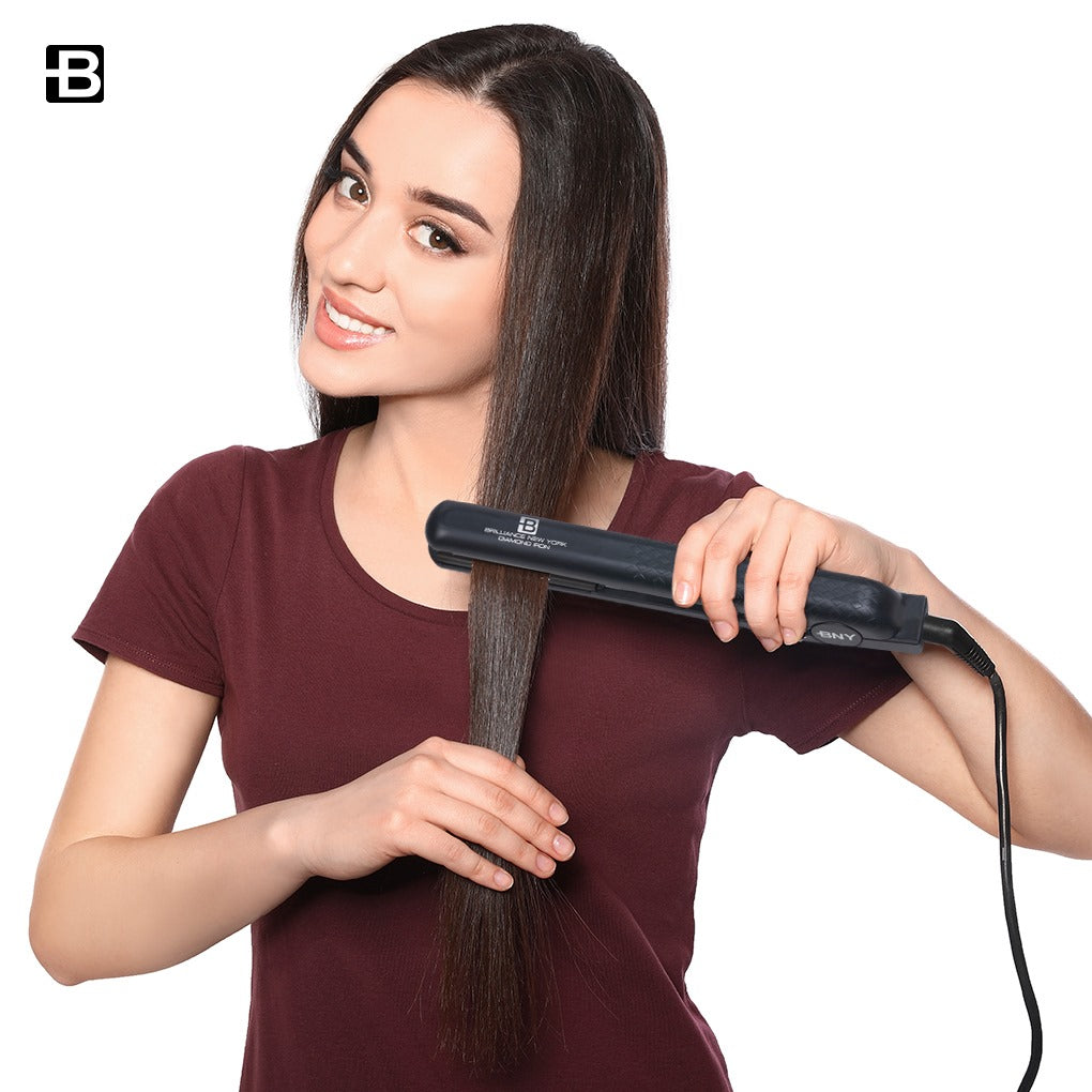 Bundle- 1.25" ceramic flat iron + 3 Salon Ceramic Ionic Blow Dryer Round Brush Set - Brilliance New York Online
