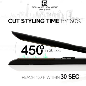 Brilliance New York Hair Straightener - Black Amazon.com : Brilliance New York - 1 Inch Diamond Titanium  main image 4