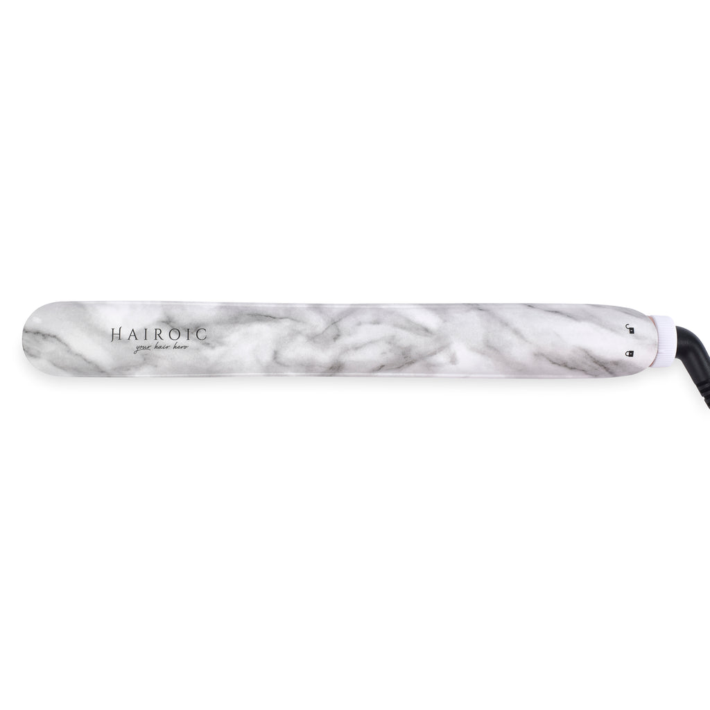 HAIROIC 3-in-1 Hair Straightener 1-inch Diamond Ceramic Plates (White Marble) - Brilliance New York Online