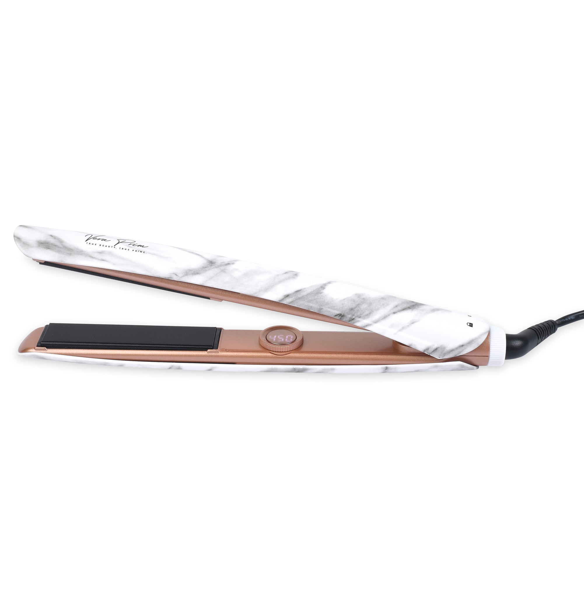Vera Prime 3-in-1 Hair Straightener 1-inch Diamond Ceramic Plates Flat Iron,  (White Marble) - Brilliance New York Online