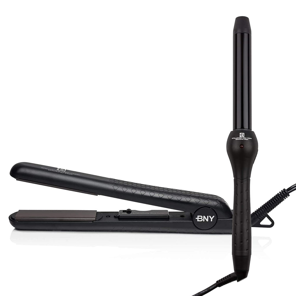 Duo Set | 1.25" Ceramic Flat Iron and 1" Curling Iron - Brilliance New York Online