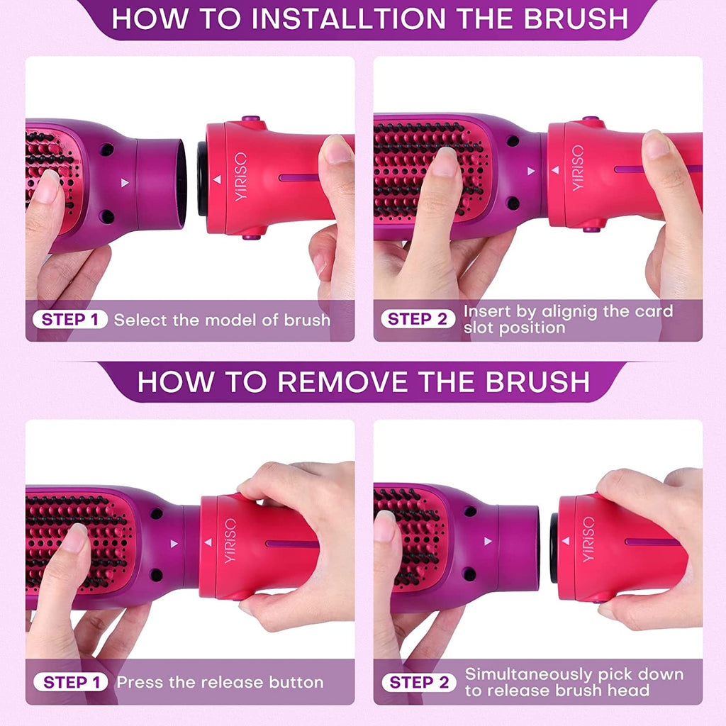 4-In-1: Blow Dryer Brush| Large Oval Brush| Cushioned Straightening Brush & Diffuser 