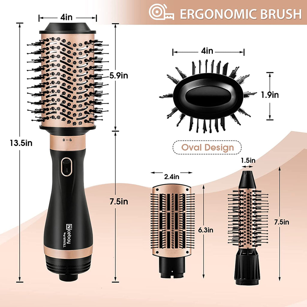 Hair Dryer Brush| 4in1 Hot Air Brush for Straightening/Curling/Drying
