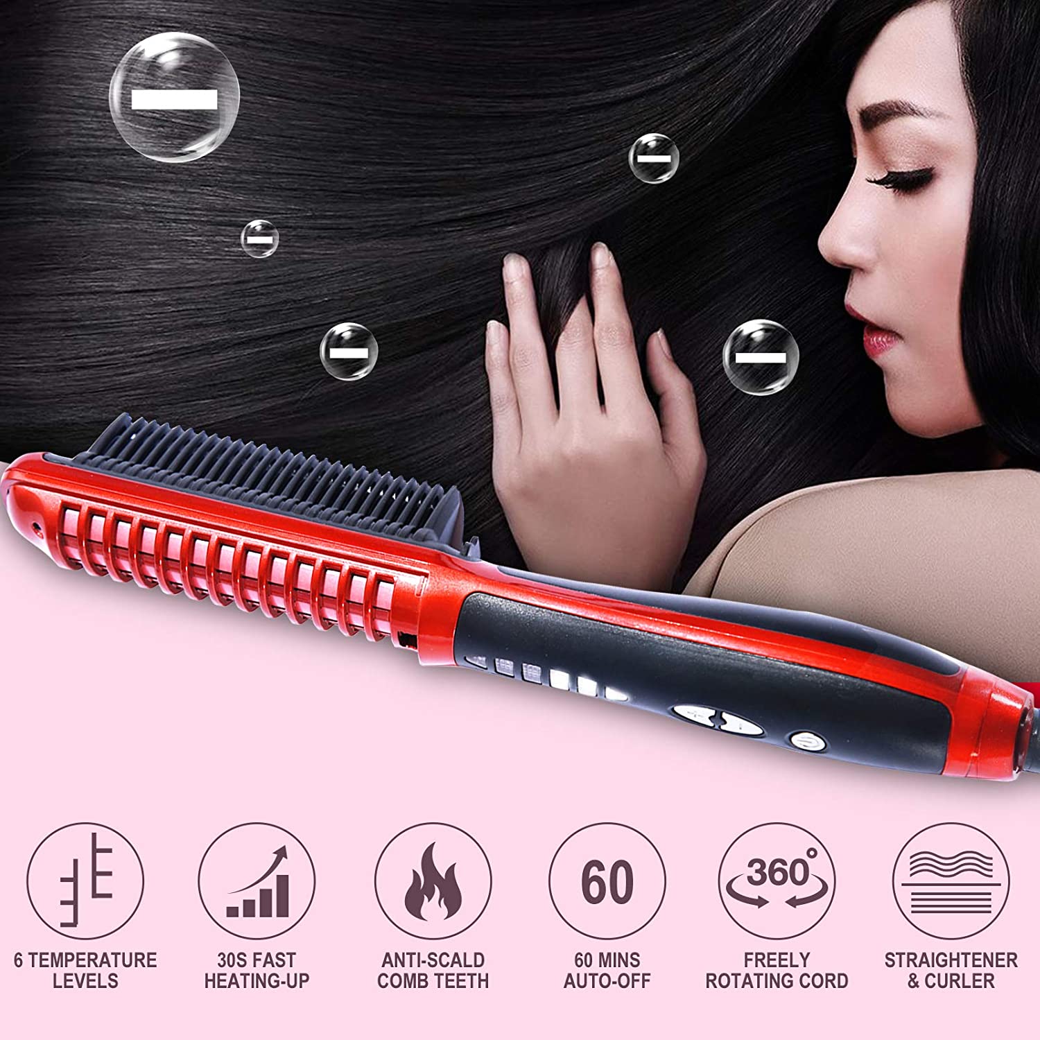 2 in 1 Hair Straightener Brush For Short-Shoulder Length Hair | Diva X