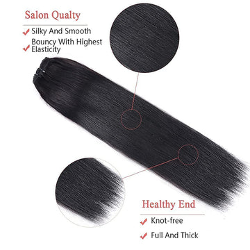 Straight Clip in Hair Extensions for Black Women Brazilian  display picture 1