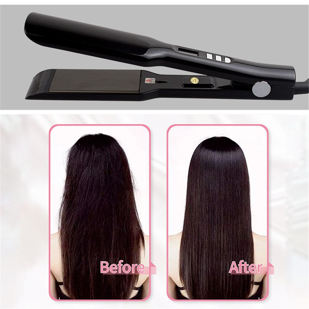 Hair Straightener Curler Nano-Titanium Plate Straightening Iron Keratin Flat Irons 470℉ MCH Fast Heating High Temperature Styler