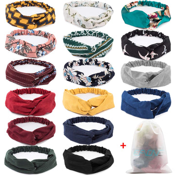 16 Pcs Boho Headbands for Women | Colorful Head Band Set  display picture 2