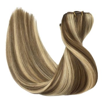 Hair Extensions 7Pcs 120G 20 Inch Medium Brown Highlighted  display picture 2