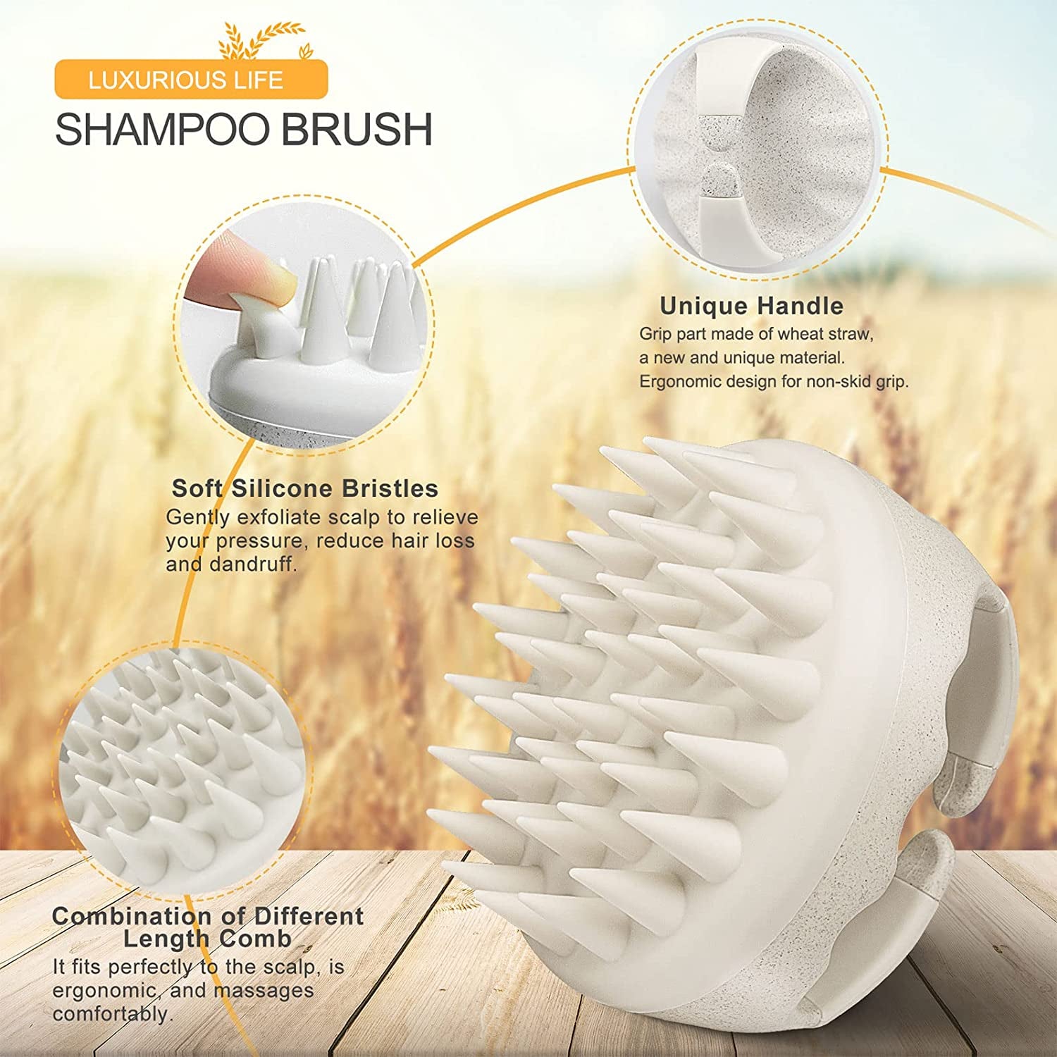 Hair Scalp Massager Shampoo Brush | Soft Silicone Brush Great For Dandruff