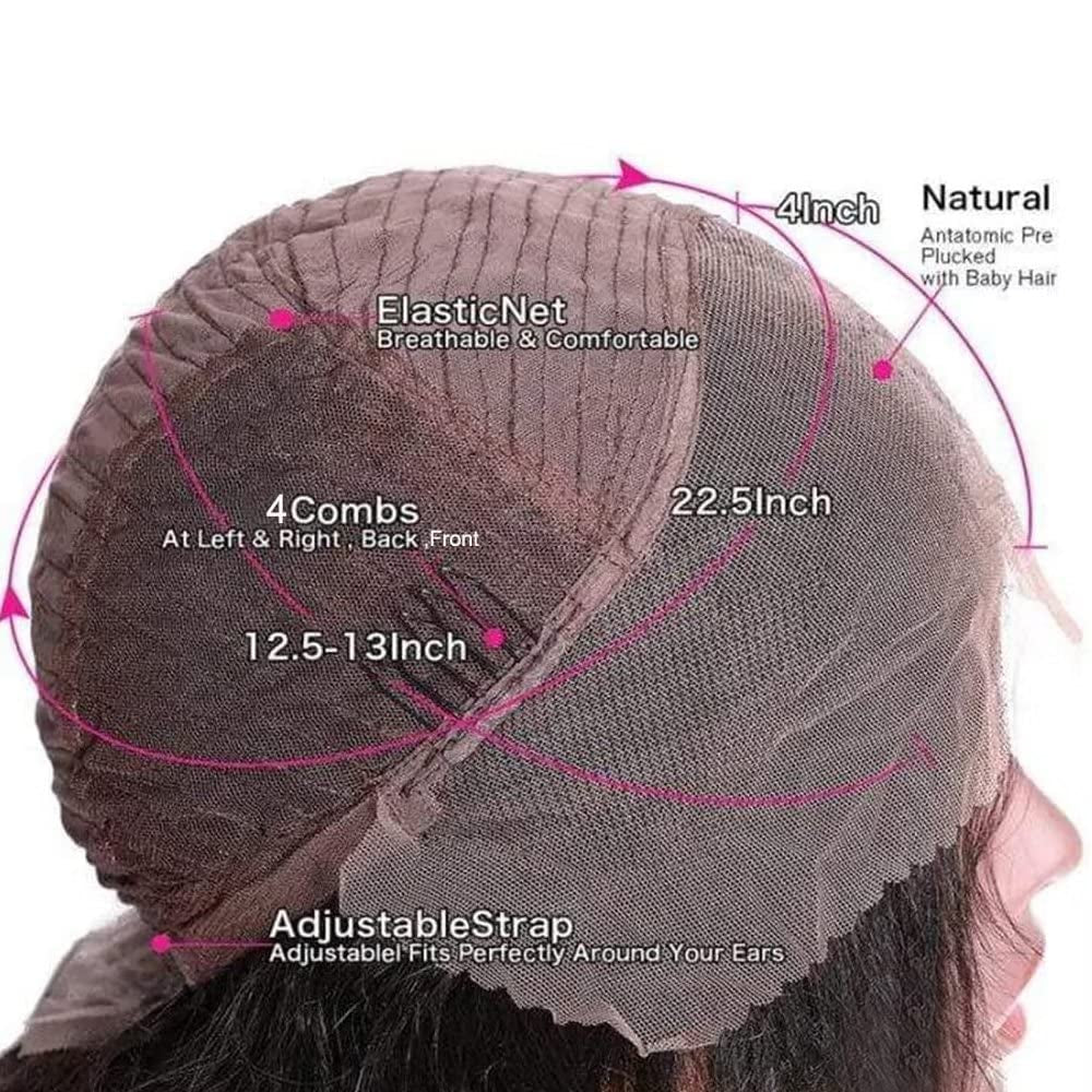 Maxine 34 Inch 13X4 HD Water Wave Lace Front Wigs Human Hair Wigs for Women 180% Density Transparent Lace Frontal Wigs Human Hair Pre Plucked with Baby Hair Brazilian Long Glueless Wigs Natural Color