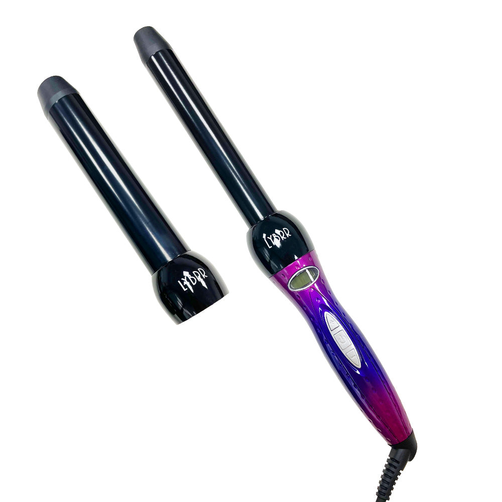 2 in 1 Curling Iron Set- Tourmaline Ceramic Curling Iron with interchangable Barrels, for All Hair Typ