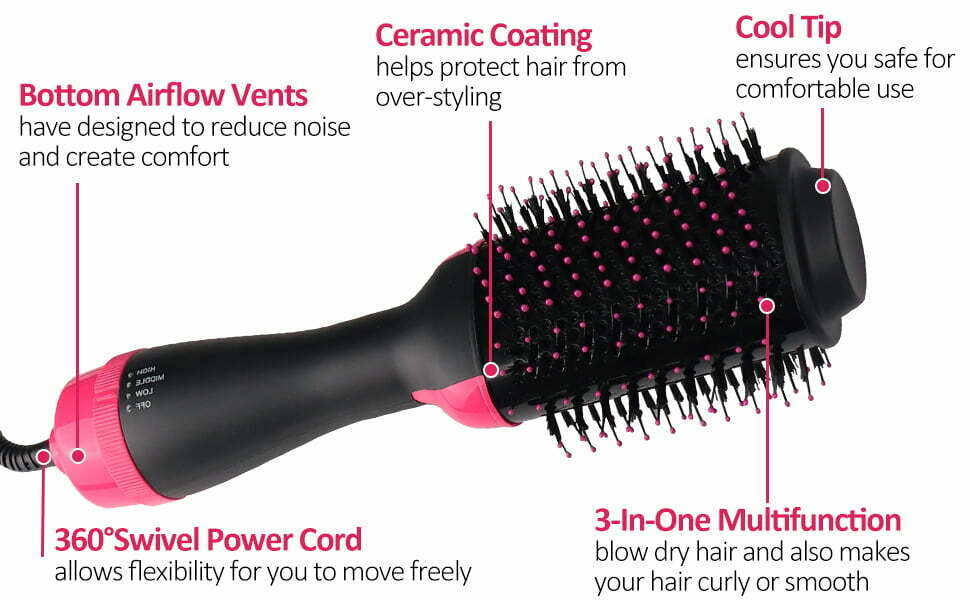 Dryer Brush 3 in 1, Volumizing Hair Dryer brush - Brilliance New York Online