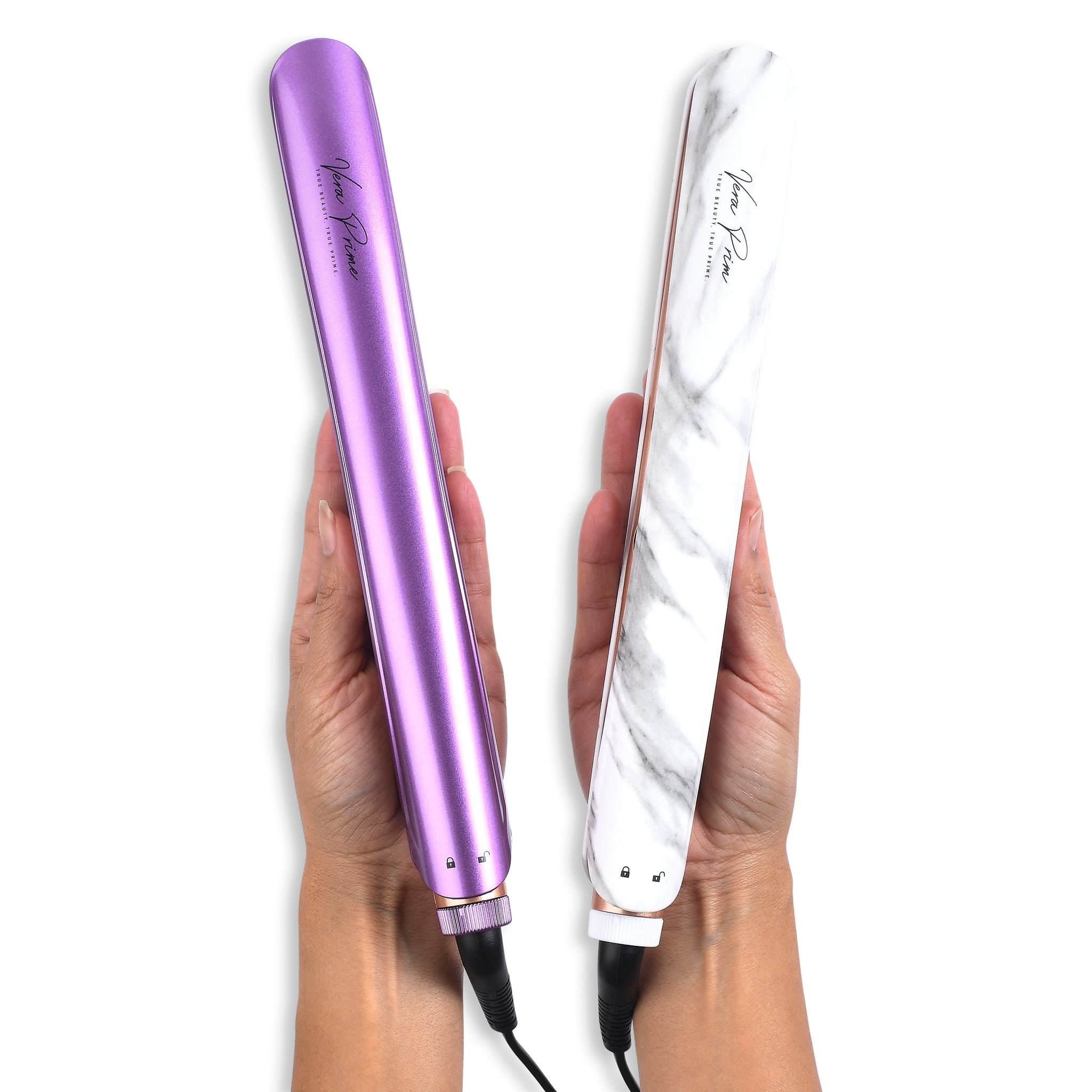 Vera Prime 3-in-1 Hair Straightener 1-inch Diamond Ceramic Plates Flat Iron,  (White Marble) - Brilliance New York Online