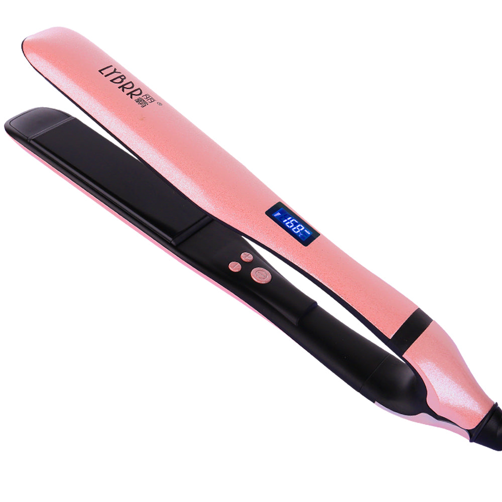 1.5" Wide Plates Digital Tourmaline Ceramic Pro Salon Hair Straightener Professional Flat Iron, 2 in 1