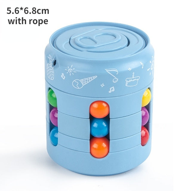 New 2 in 1 IQ Genius Magical Cube and Fingertip Spinner| Soda Can Puzzle Stress Relief Children Puzzle Decompression Toys