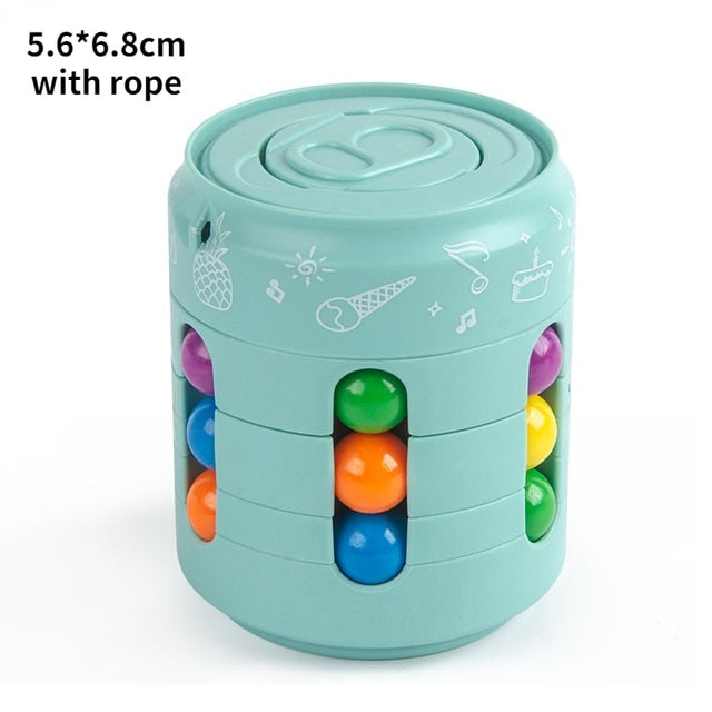 New 2 in 1 IQ Genius Magical Cube and Fingertip Spinner| Soda Can Puzzle Stress Relief Children Puzzle Decompression Toys
