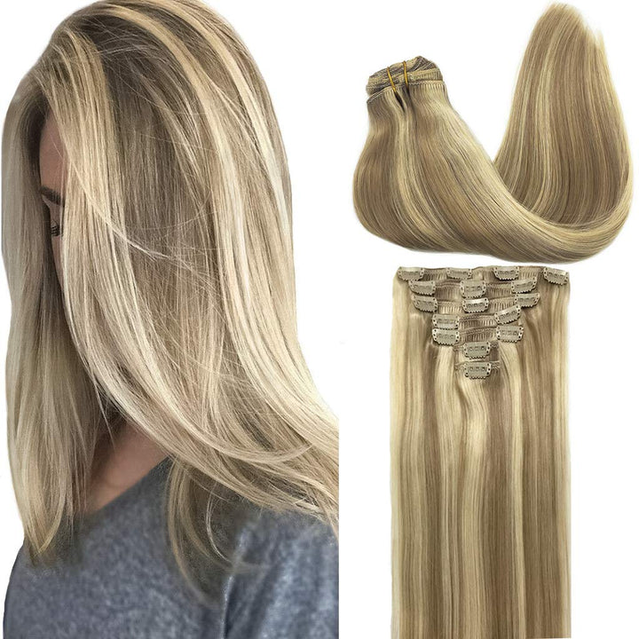 18 Inch Human Hair Clip-In Extensions 120g 7pcs Straight Soft Natural Amazon.com : DOORES New Dark Brown 18 Inch 120g 7pcs Clip in  main image 4