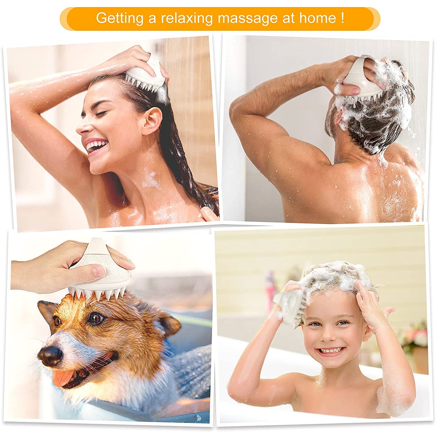 Hair Scalp Massager Shampoo Brush | Soft Silicone Brush Great For Dandruff