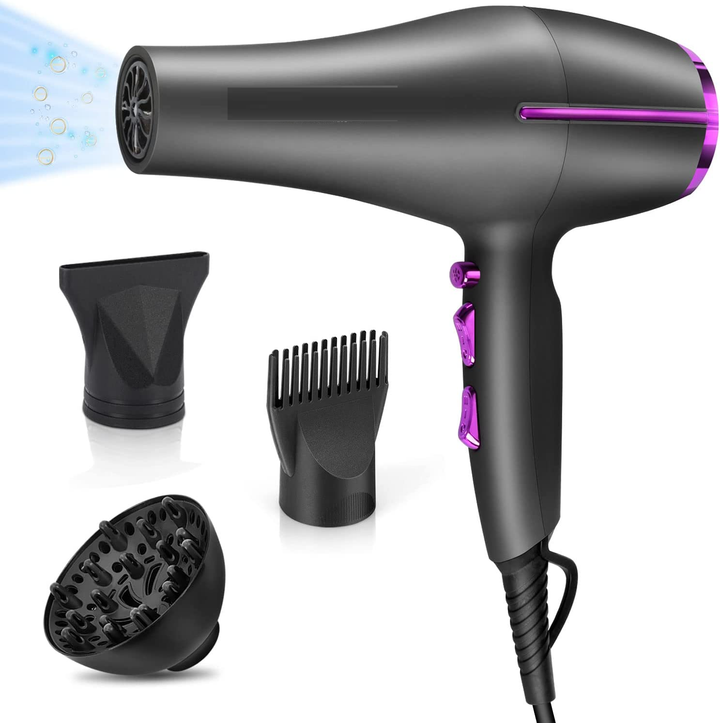 Ionic Hair Dryer With Cold & Hot Air, Powerful Blow Dryer, British Plug