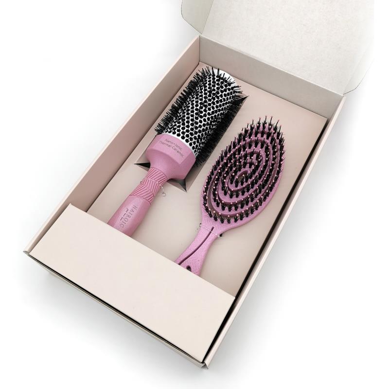 Hair Detangling Brush Set |Boar Bristle Brush and Ionic Tourmaline Ceramic 44mm Round brush Set,HAIROIC - Brilliance New York Online