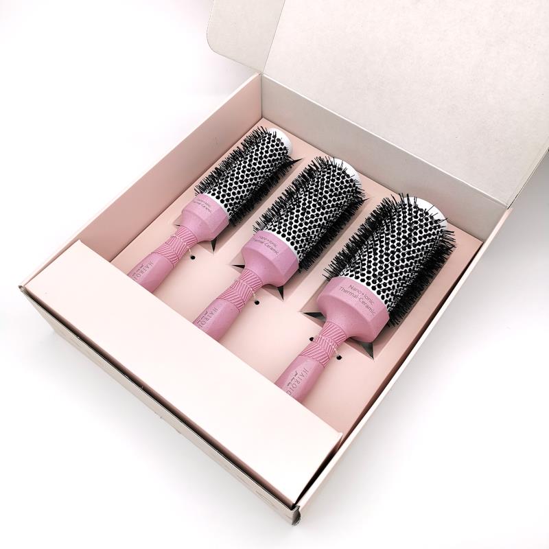 Pro Bundle- 1" Titanium flat iron + 3 Salon Round Brush Set - Brilliance New York Online
