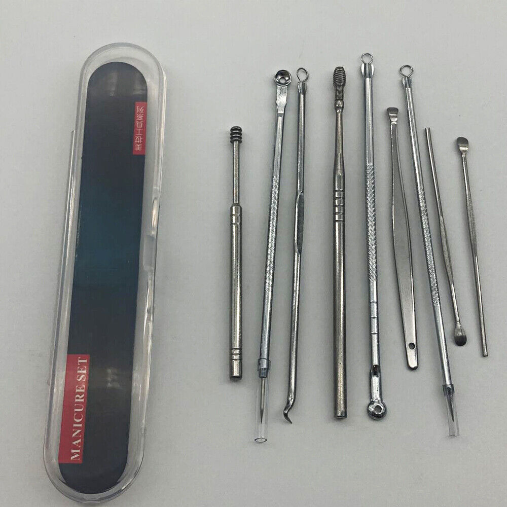 Ear Wax Removal Kit Cleaning Tool Earwax Pick Cleaner Curette Spoon ...